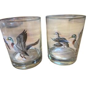 Vintage 1960s Norman R Wamer Flying Duck Highball Glasses Set of Two